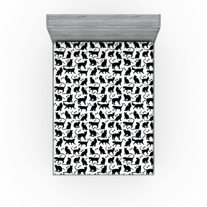 Ensemble de 2 draps-housse pour chat Ambesonne, Drap-housse de taille très grand