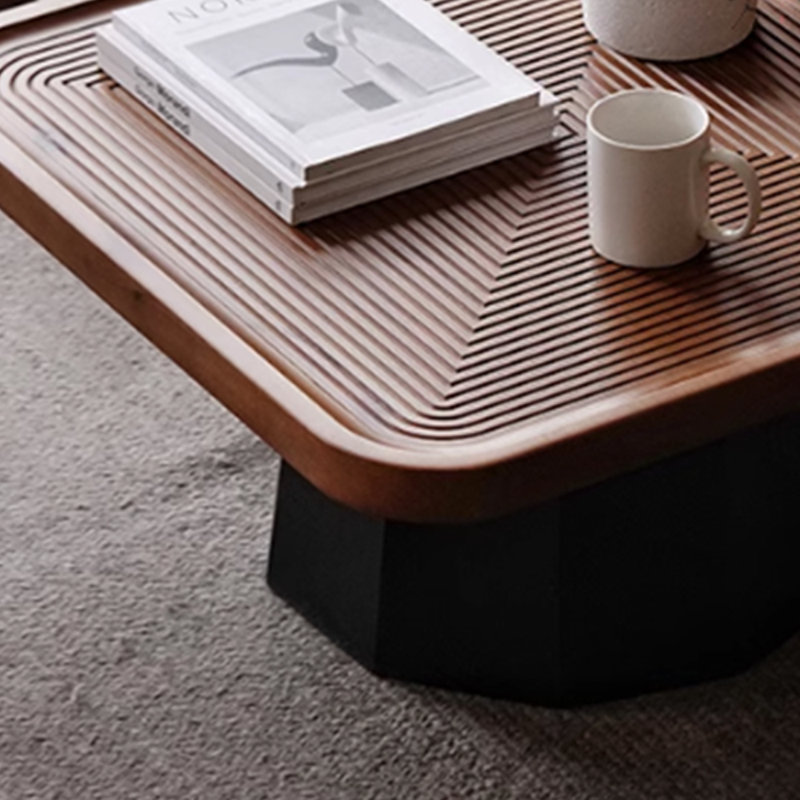 Solid wood coffee table with retro design