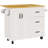 43" Rolling Kitchen Island with Storage and Drop Leaf