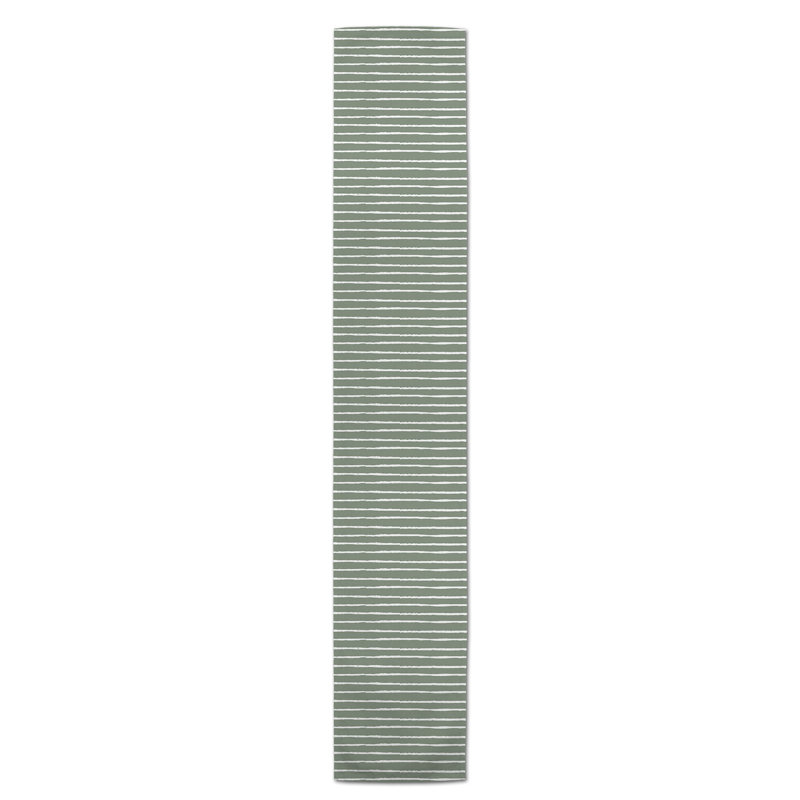 Vancouver Sketch Stripes Table Runner, 72" x 16", Sage Green