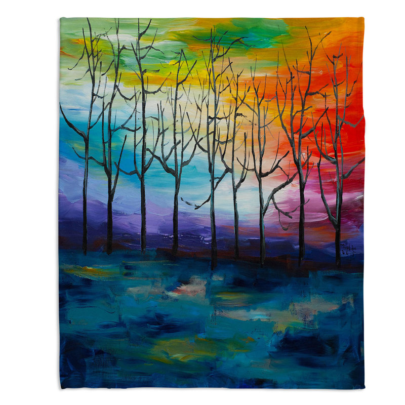 Couverture sherpae en arc-en-ciel 1, l 51 po x L 60 po