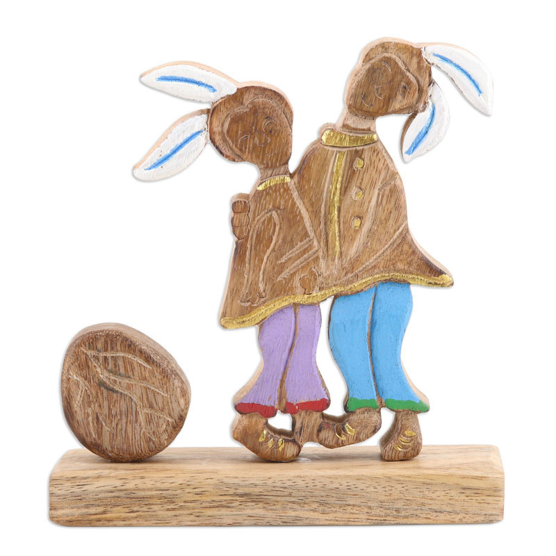 Sculpture romantique en bois faite à la main