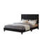 Lit plateforme tapissier contemporain avec tête de lit ajustable, lit en similicuir, noir, simple-91956937-91956933