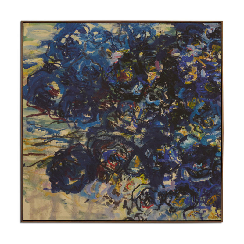 Blue Flowers by Lilia Orlova Holmes, 52.5"H x 52.5"W