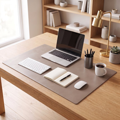 Paquet de 4 tapis de bureau, protecteurs de table en polyuréthane double face 31,5 x 15,7 po, protecteurs de table imperméables et antidérapants, brun