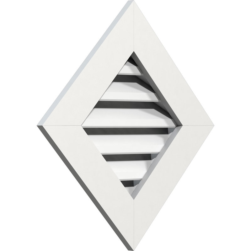 Évent de gable en pvc avec cadre de garniture plat blanc, H 21 po x l 21 po x P 3 po