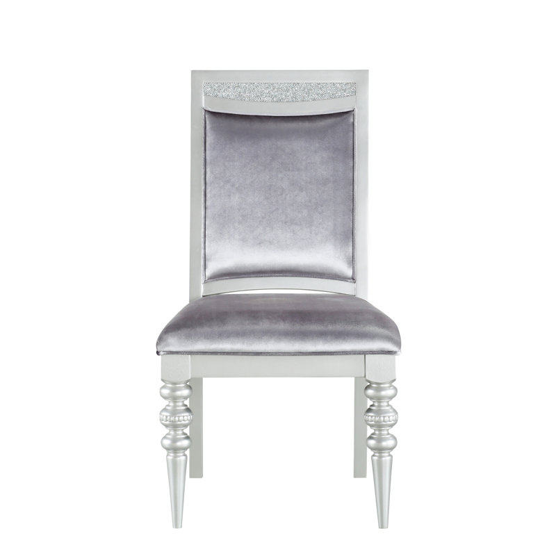Maverick Fabric & Platinum Finish Side Chair