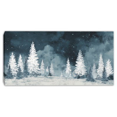 Art mural sur toile Starlit Frost Forest