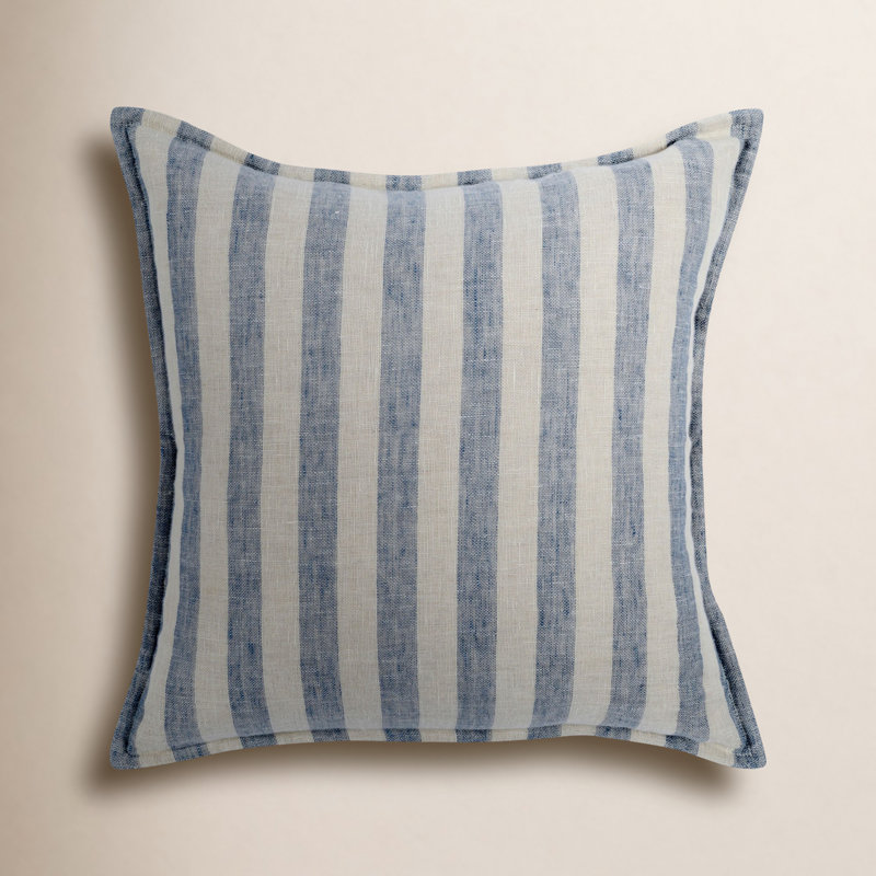 Asherton Striped Linen Reversible Throw Pillow