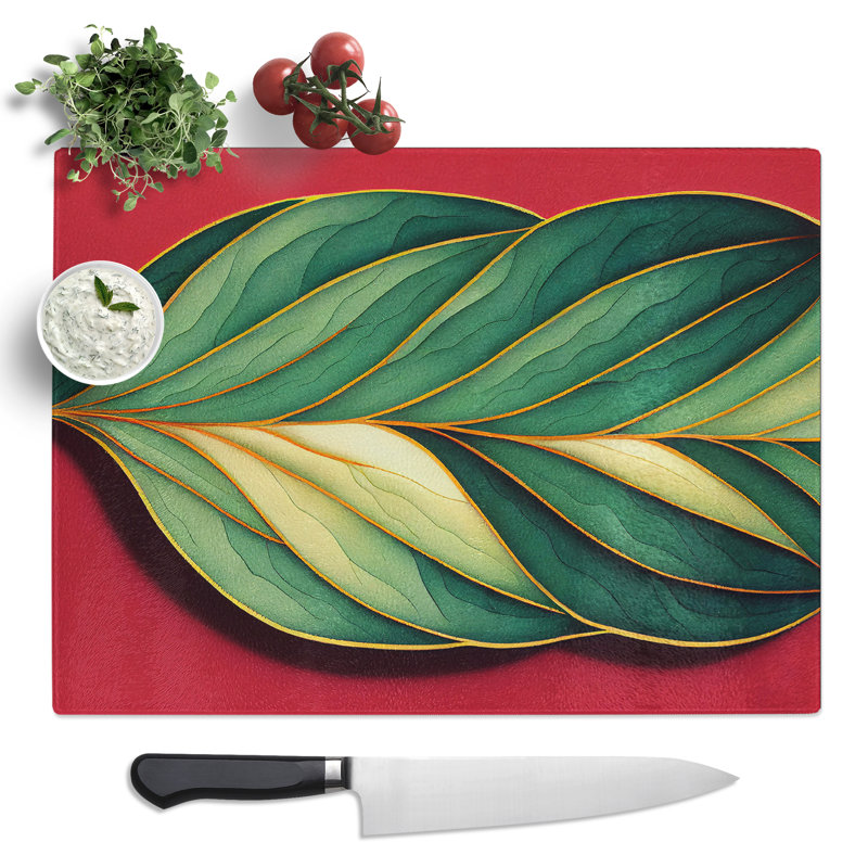 Unique Leaf  Glass Chopping Board