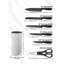 7-piece knife block with black stainless steel knife, knife sharpener with vertical knife block, ergonomic and non-slip handle, removable for easy cleaning