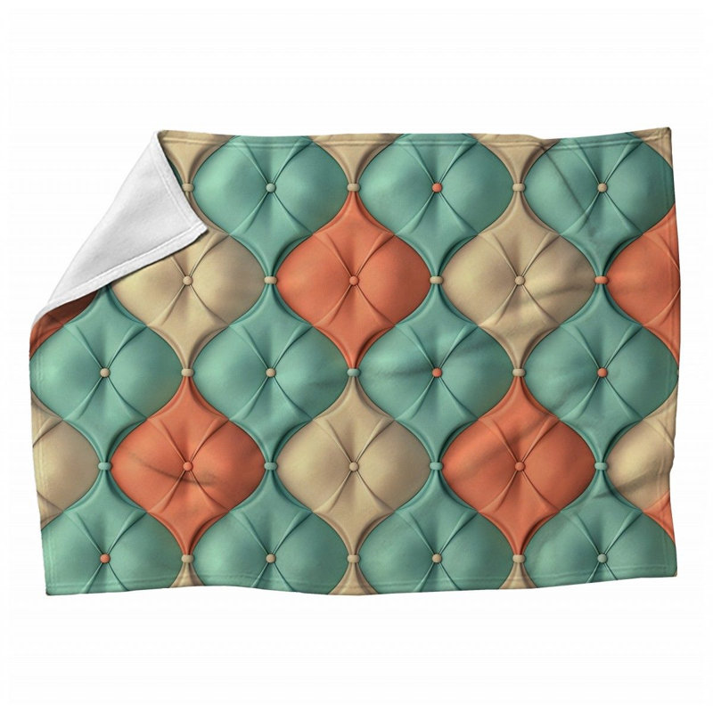 Tufted Fabric Artwork Machine Printed Throw Blanket, Throw