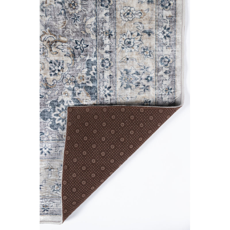 Vintage Paisley 8' x 10' Gray Synthetic Area Rug