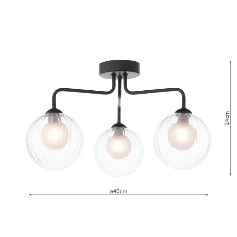 Flush Mount, Matt Black