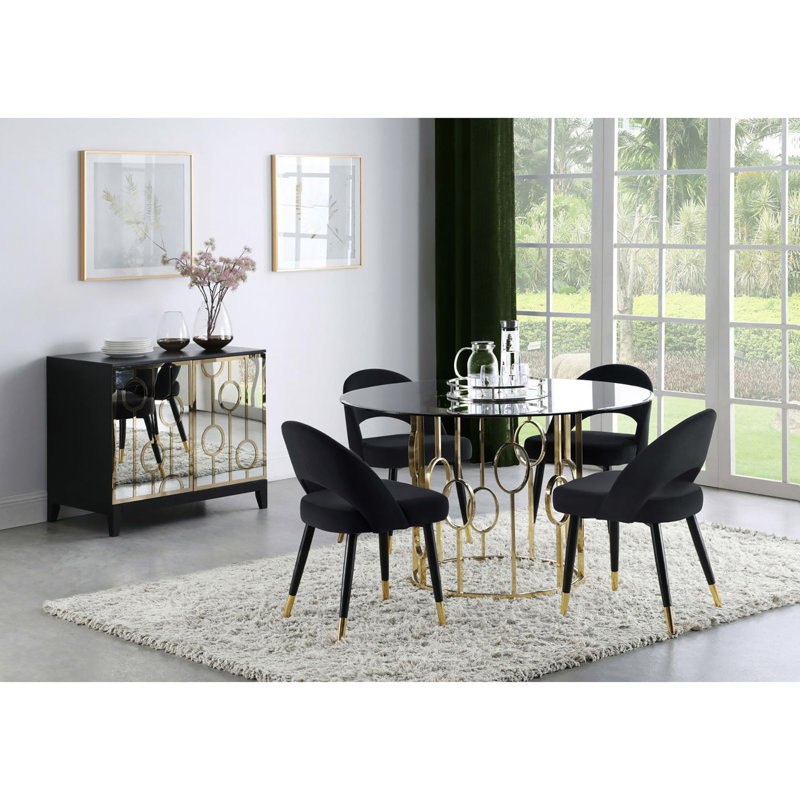 Ensemble de chaises à dossier arqué (ensemble de 2), Noir
