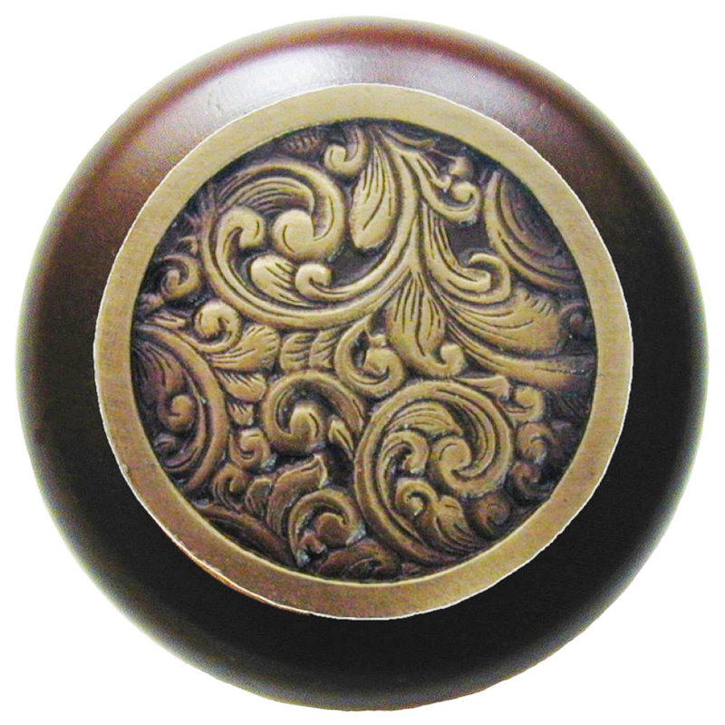 Classic Mushroom Knob, Antique Brass