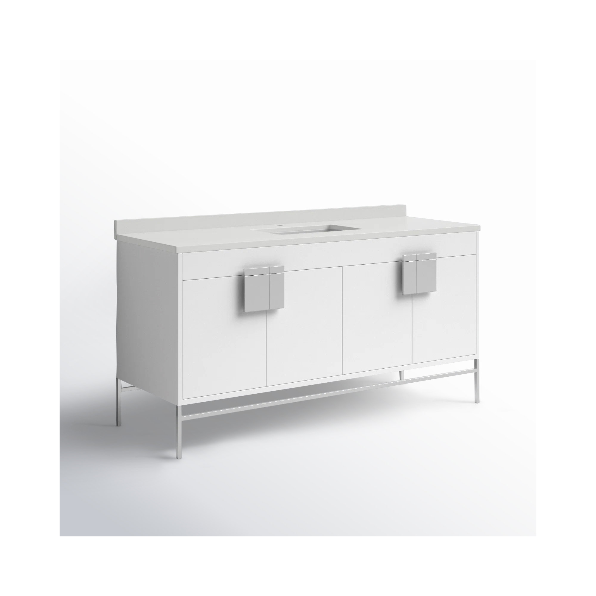 Maisie 60'' Single Bathroom Vanity, Black, White