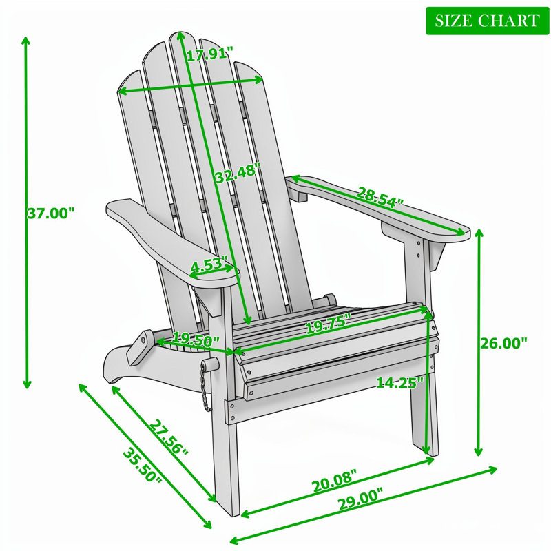 Chaise pliante en bois avec accoudoirs, Blanc