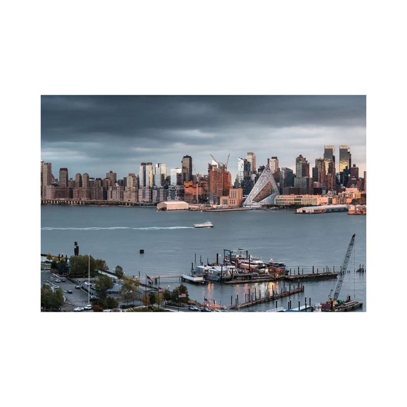 Manhattan Skyline Seen From New Jersey by Jan Becke - Wrapped Canvas Print, 20.32 cm H x 30.48 cm W