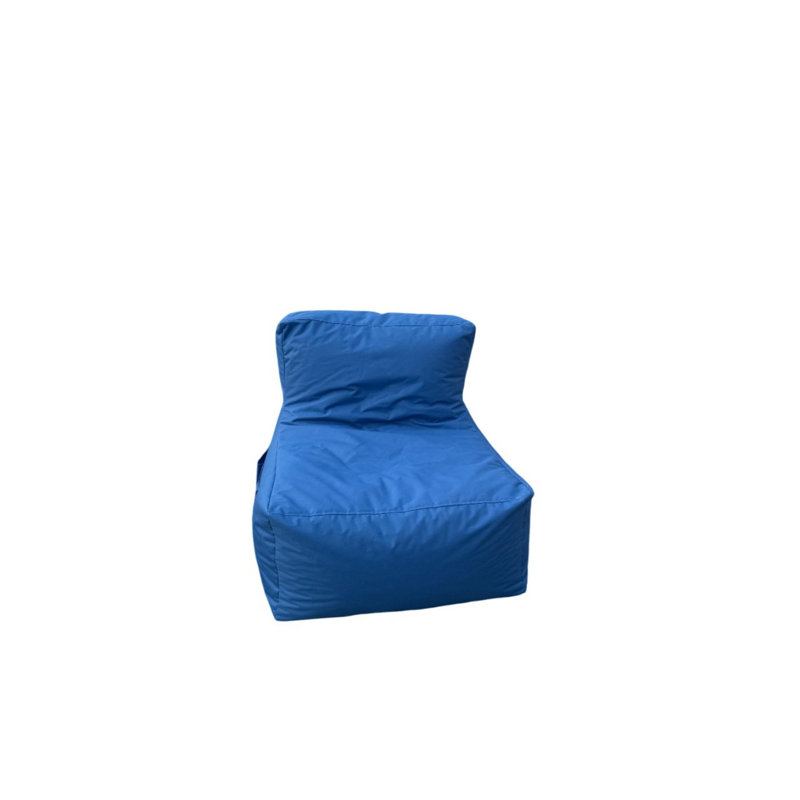 Fauteuil à billes bleu, 29,5 po x 27,6 po x 37,4 po | 100% polyester avec tissu imperméable, housse zippée amovible | Rempli de perles de polystyrène recyclées pour un confort ultime | Idéal pour le salon, la chambre des enfants et la détente