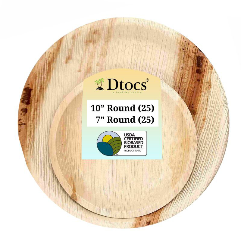 Ensemble d'assiettes rondes Dtocs Palm Leaf