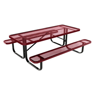 6Ft Rect Picnic Table, Expanded, Burgundy, Kids