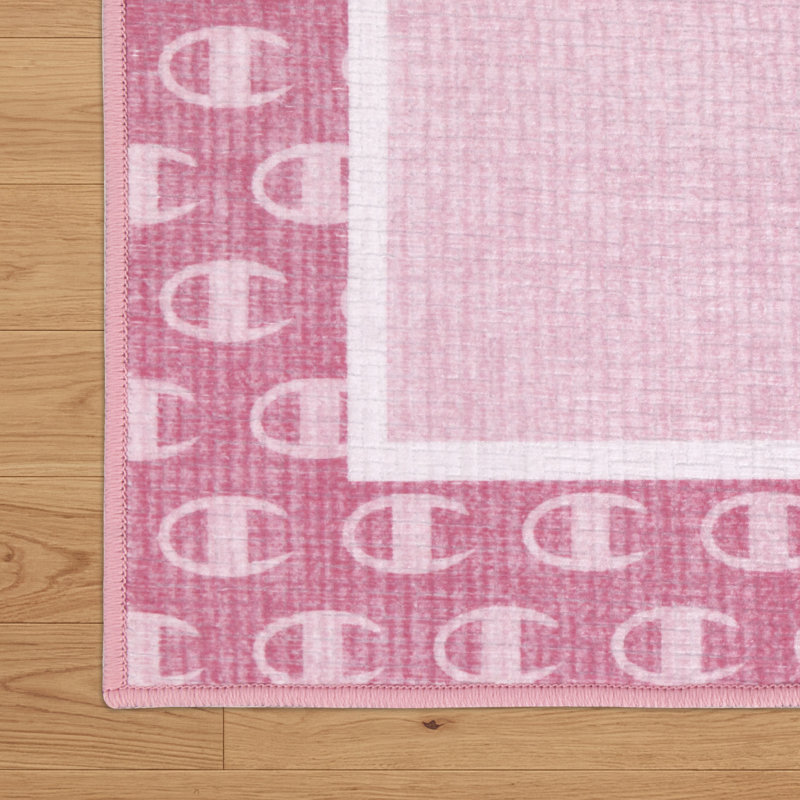 Tapis lavable imprimé Chenille Champion Carter, Light Pink Multi, 5 pi x 7 pi