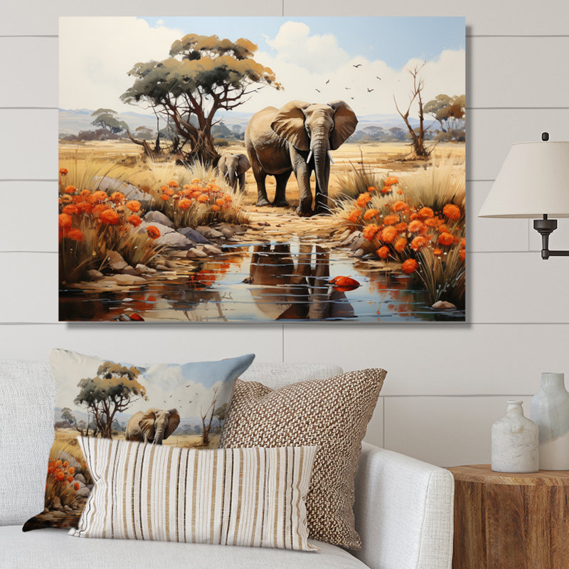 African Natures Symphony sur impression sur toile, H 34 po x l 44 po x P 1,5 po, Toile tendue