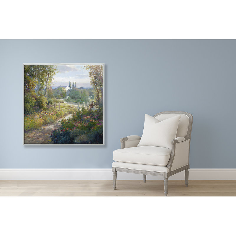 Country Lane To The House Print, Silver, 38" H x 38" W