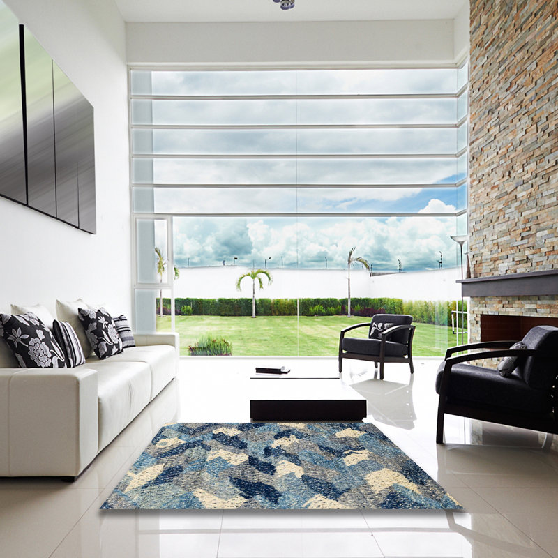 Tapis abstrait moderne 2548, Carré 5 pi