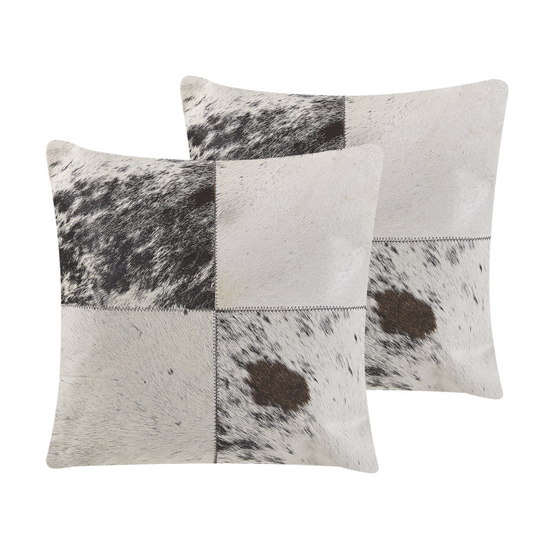 Aralyn Patchwork Beige Square Cushion, Grey