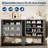 Rattan Shoe Cabinet for Entryway, 31.5" Farmhouse Freestanding Narrow Shoe Storage Cabinet with 2 Doors & Bottom Shelf, 5 Tier Organizer Rack for Foyer, Hallway, Living Room, Grey Oak-1780013243