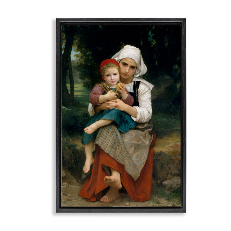 Cadre flottant classique Bouguereau, par William Adolphe Bouguereau, Cadre flottant noir de jais, H 25 po x l 17 po