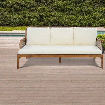 Canapés de patio multifonctionnels, ensemble de 3 pièces rustiques en bois d'acacia pour la maison