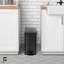 Petite poubelle avec couvercle à fermeture douce 2,6 gallons (10 L) CAPHAUS, noir / argent-114342094