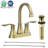 4 Inch 2-Handle 360° High Arc Swivel  Bathroom Faucet with Pop-up Drain & Supply Hoses-107364998