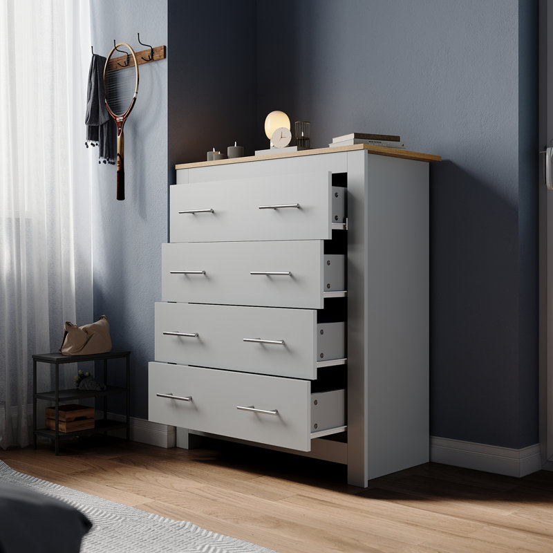 Sopheia 79cm W Manufactured Wood Bedside Table, Grey