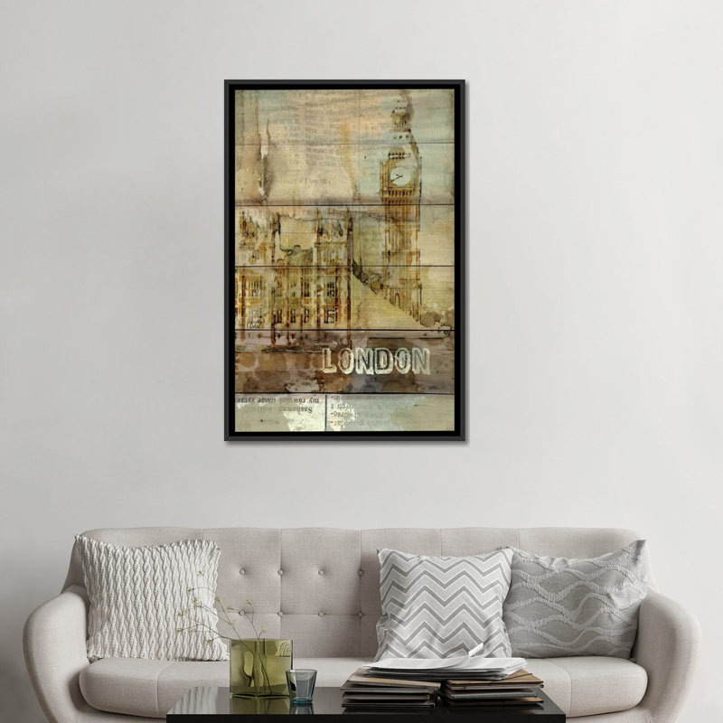 « big ben, londres, england, royaume-uni », impression sur toile tendue, H 26 po x l 18 po x P 1,5 po, Toile encadrée noire