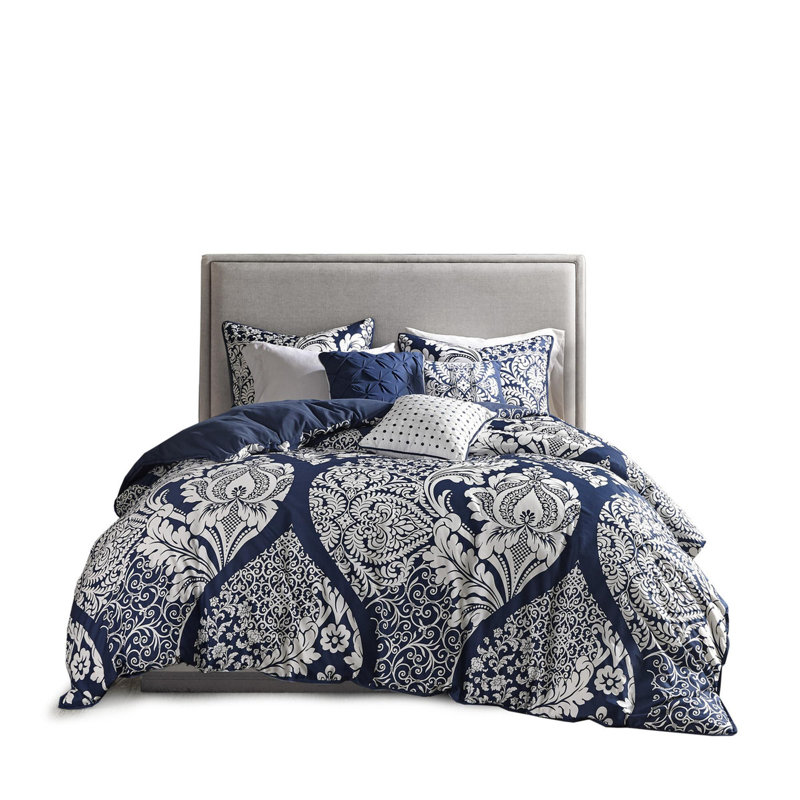 Ensemble d'édredon en coton 7 pièces, Édredon de très grande taille et 6 pièces suppl, Indigo