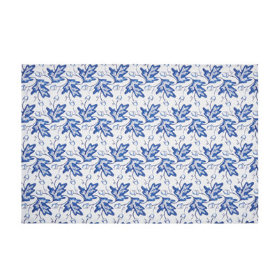 Torchon à feuilles bleues et gland