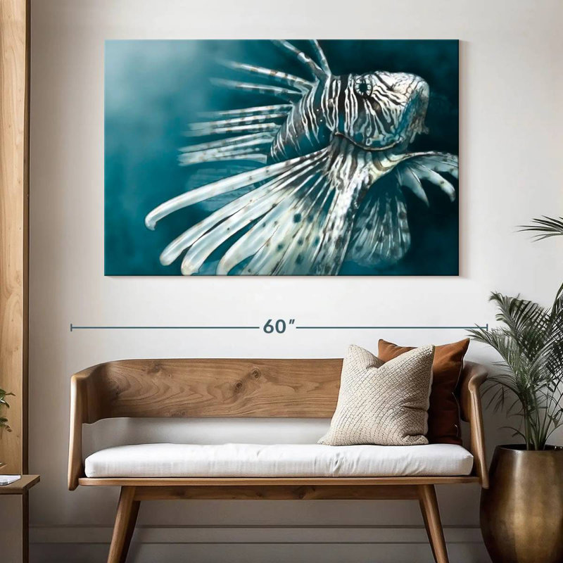 Rayures de poisson-lion, H 34 po x l 51 po