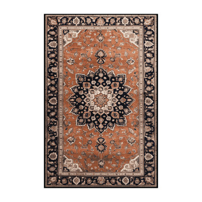 Machine Washable Persian Brown Area Rug