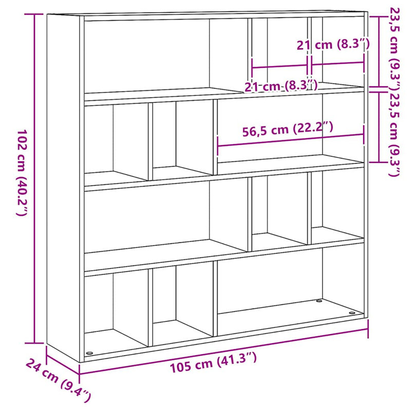 Lencola Bookcase, Black Oak