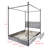 Zahiya Upholstered 4 Drawers Metal Storage Canopy Bed-1628719418