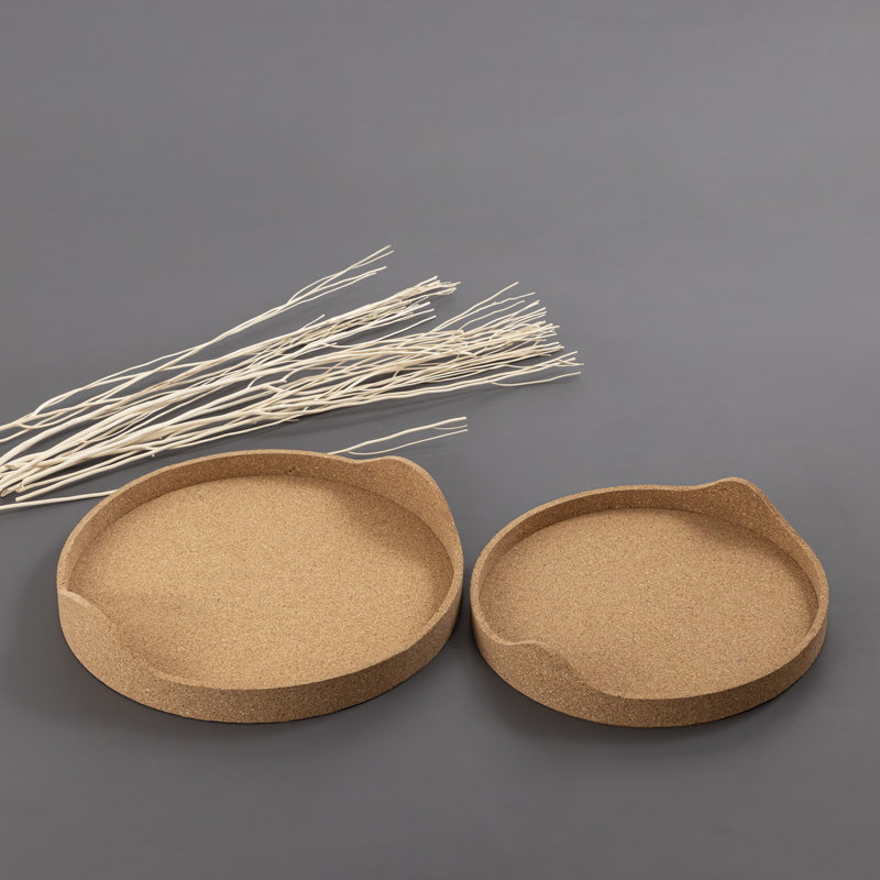 Round Cork Tray Large, 14.25"Wx14.25"Dx2.5"H