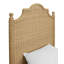 Bed Frame with Arched Headboard, Side Rails, and Footboard in Rattan with Wood Feet-6313011