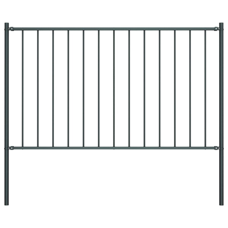 Khine Metal Fence Panels Included, 1.7m W x 1.25m H, Anthracite