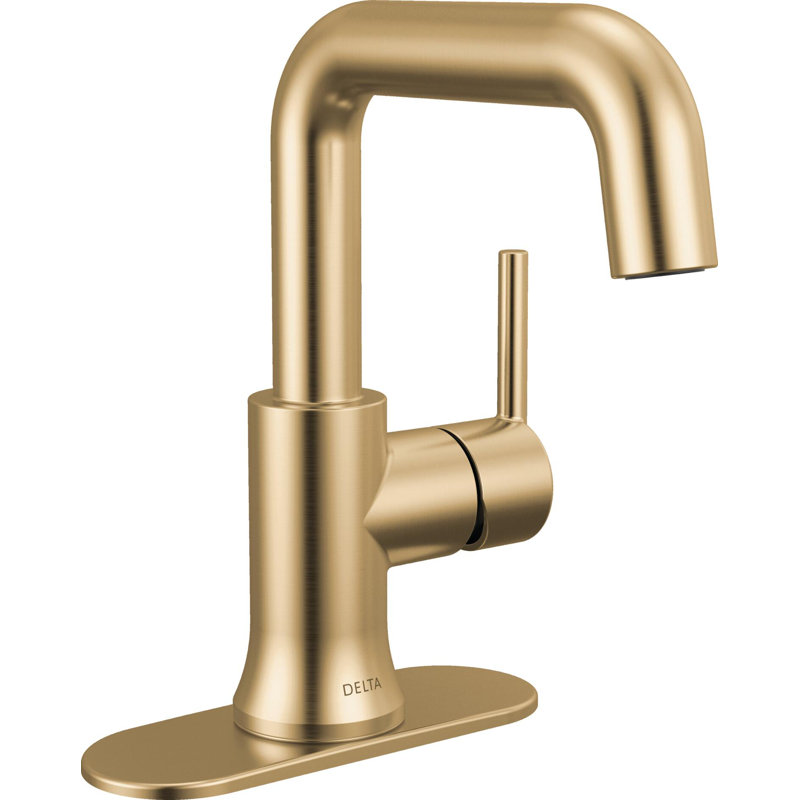 Single Handle Bathroom Faucet, Champagne Bronze