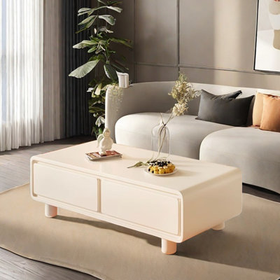 Minimalist modern solid wood coffee table