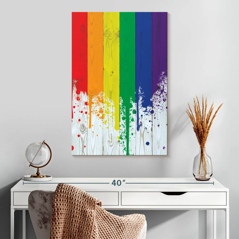 Khadjiah Rainbow Paint Spill, 30" H x 20" W